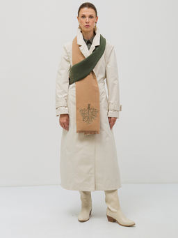 в составе ШЕРСТЬ Большой, мягкий, теплый двусторонний палантин с принтом - Tantino фото 3