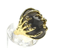 Кольцо из сплава с кошачьим глазом цв.сливовый Радуга камня