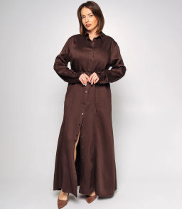 Джинсовое платье #КТ8070, шоколадный - Dommod фото 4