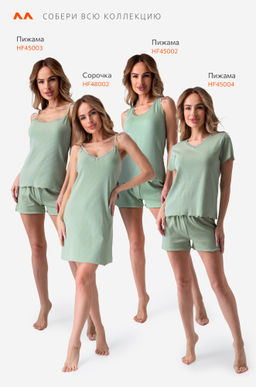 Женская хлопковая сорочка в рубчик Happy Fox  фото 7