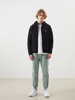 Kap??onlu Uzun Kollu Erkek Fermuarl? Sweatshirt