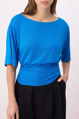 Siyah Duz Regular/Normal Kal?p Asimetrik Yaka Premium Yumusak Orme Bluz TWOSS26BZ00097 - Trendyolmilla фото 18