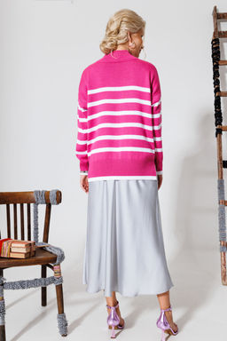 Джемпер KOKOdea POLOSANA ягода+белый  фото 7