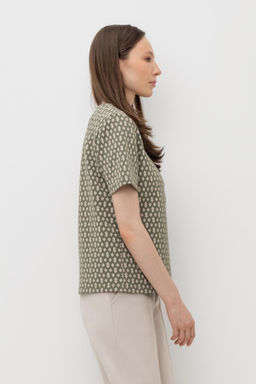 ЕВТ 3216/оливковый серый,ромбики фуфайка жен