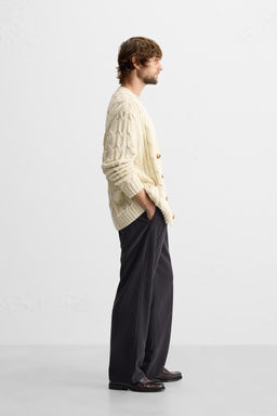 TEXTURED CABLE-KNIT CARDIGAN - Zara фото 4