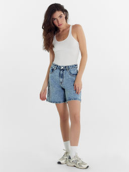 Шорты женские джинсовые в голубом цвете голубой 2024-DS101-2 - Mark formelle фото 4