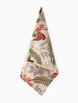 Полотенце новогоднее Доляна Bullfinch 35×60 см, 100% хл, рогожка 164 г/м²