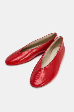 LEATHER BALLET FLATS - Zara фото 12