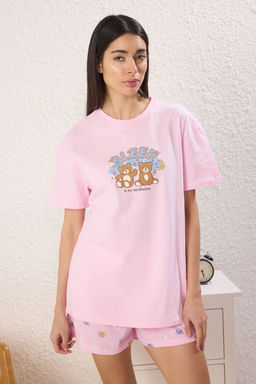 Trendyolmilla Lacivert %100 Pamuklu Ay?c?k ve Galaksi Desenli Uyku Bantl? Sortlu Orme Pijama Tak?m? THMSS25PT00360  фото 8