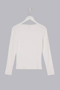 Wardrobe Essentials-Bej Havuz Yaka Fitilli Esnek Modal Orme Bluz TWOAW26BZ00297 - Trendyolmilla фото 2