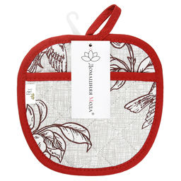 Прихватка с запахом 19х19см Парадиз, форма Яблоко, рогожка 171г/м2, хлопок 100%, наполнитель - ватин 280г/м2, на пластмассовом подвесе, Домашняя мода (Россия) фото 4