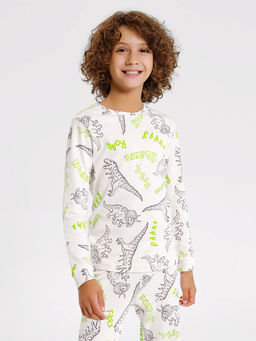 Комплект для мальчиков (джемпер, брюки) молочный с динозаврами - Mark formelle фото 3