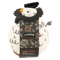 Банка для специй фарфоровая Петушок 460мл, д8-10,5см, h8,2см, с выемкой для ложки, общая h14,7см, металлическая ложка Веточка 12,3см, кремовый/черный с узором (Китай) - Домашняя мода фото 7