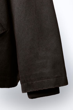 WAXED JACKET WITH LEATHER-EFFECT COLLAR - Zara фото 14