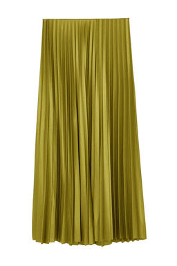 Yag Yesil A Kesim/Can Form Piliseli Maxi Esnek Orme Etek TWOSS24ET00041