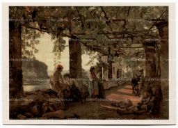 Открытка живопись С.Ф. Щедрин Веранда обвитая виноградом