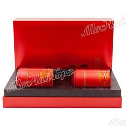 Коробка подарочная в пакете 2 банки (жесть) красный
