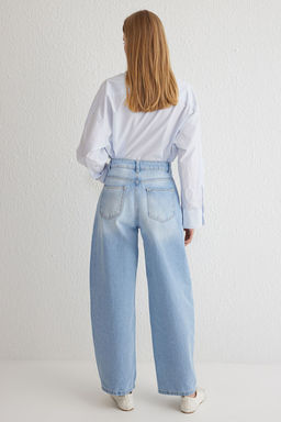 Ac?k Mavi Normal Bel Baggy Jeans TWOSS25JE00090 - Trendyolmilla фото 5
