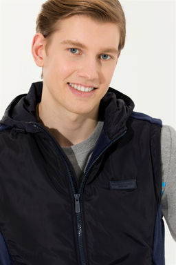 U. S. Polo Assn Мужской темно-синий вязаный кардиган с капюшоном - U.s. polo assn фото 8