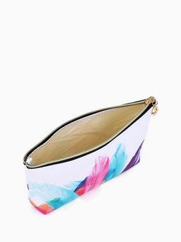 Косметичка женская на молнии, большая, с подкладкой, с двусторонним принтом, белая - Simaland фото 3