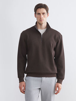 Fermuarl? Dik Yaka Erkek Sweatshirt