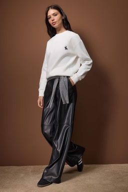 Ekru Kal?n Ici Polarl? Regular/Normal Kal?p Nak?sl? Orme Sweatshirt TWOAW26SW00253 - Trendyolmilla фото 2