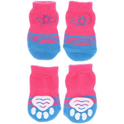 Цена за 5 шт. Носочки для животных "LAPUSIK", королева, цвет розовый, размер l, 3,5см