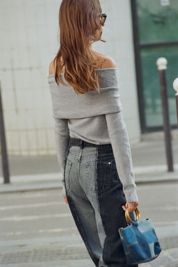 JERSEY PUNTO OFF SHOULDER / Gris vigor? - Zara фото 4