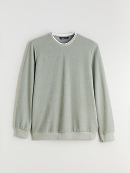 Bisiklet Yaka Uzun Kollu Erkek Sweatshirt