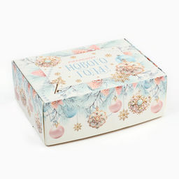 Цена за 3 шт. Коробка подарочная новогодняя складная Снежного Нового года, 14 х 10 х 5 см - Дарите счастье фото 3