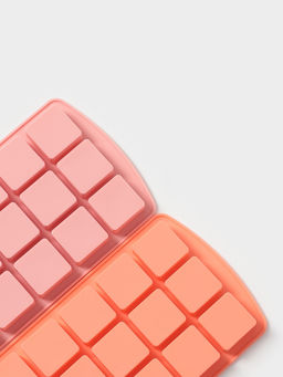 Форма для льда Доляна «Кьюб», силикон, 20×11.5×1.5 см, 15 ячеек, персиковый, розовый