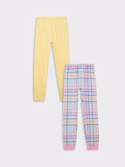 Beli Lastikli Pamuklu K?z ?ocuk Pijama Alt 2li