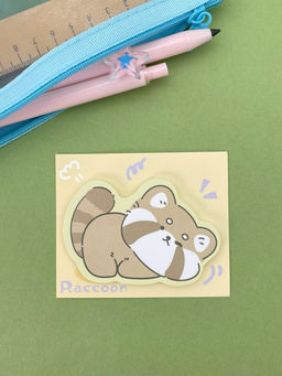 Блок стикер для записей "Racoon dreaming", orange