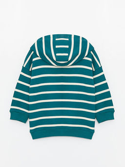 Kap??onlu Uzun Kollu ?izgili Erkek Bebek Sweatshirt - Waikiki фото 2