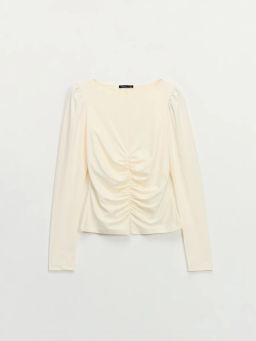 Приталенный лонгслив с драпировкой / Zarina  фото 2