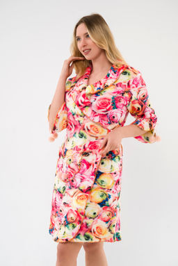 Халат женский из ультрасофта Светлана цветы - Амадэль фото 6