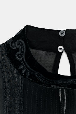 ZW COLLECTION VELVET LACE BLOUSE