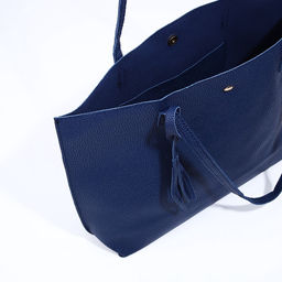 Сумка - шоппер женская на кнопке, с монетницей, 35×10×28 см, синий