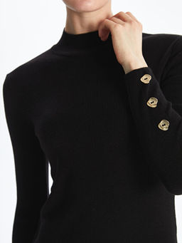 Yar?m Bal?k?? Yaka Kad?n Triko Elbise