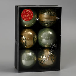 Ёлочные игрушки Ажур, шары новогодние, d=7.5 см, набор 6 шт., золото - Зимнее волшебство фото 2