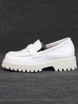 03-HP9967B WHITE Лоферы женские (натуральная кожа)