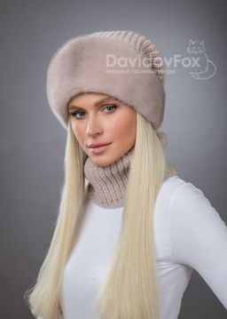 шапка Ника норка трикотаж кизил - Davidovfox фото 2