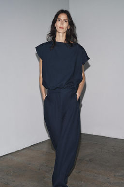 ZW COLLECTION LINEN BALLOON TROUSERS - Zara фото 10