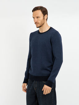 джемпер мужской темно-синий с добавлением шерсти - Glenfield фото 3