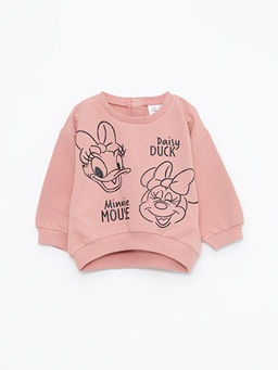 Bisiklet Yaka Uzun Kollu Minnie Mouse Bask?l? K?z Bebek Sweatshirt ve Tayt 2li Tak?m - Waikiki фото 2