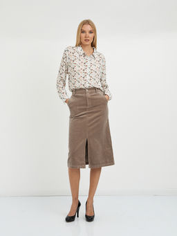 юбка из хлопка с разрезом