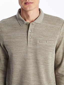 Polo Yaka Uzun Kollu Erkek Sweatshirt