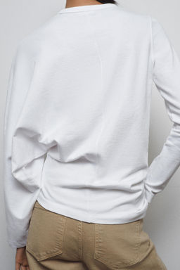 ASYMMETRIC LONG SLEEVE T-SHIRT - Zara фото 3