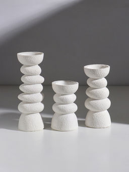 Набор подсвечников на 1 свечу «Сад камней», 3 шт., полистоун, d=3 и 5.5 см