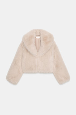 FAUX FUR COLLARED JACKET - Zara фото 6